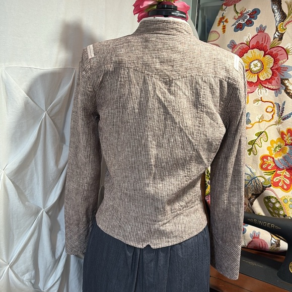 Acorn Tan Blazer Fitted Cropped Jacket - Picture 3 of 7